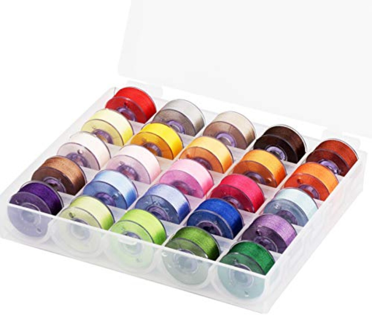 Simthread 25pcs Assorted Colors Size A Class 15 (SA156) 60WT Prewound  Bobbins Thread with Clear Storage Plastic Box for Brother Embroidery Thread  Sewing Thread Machine DIY